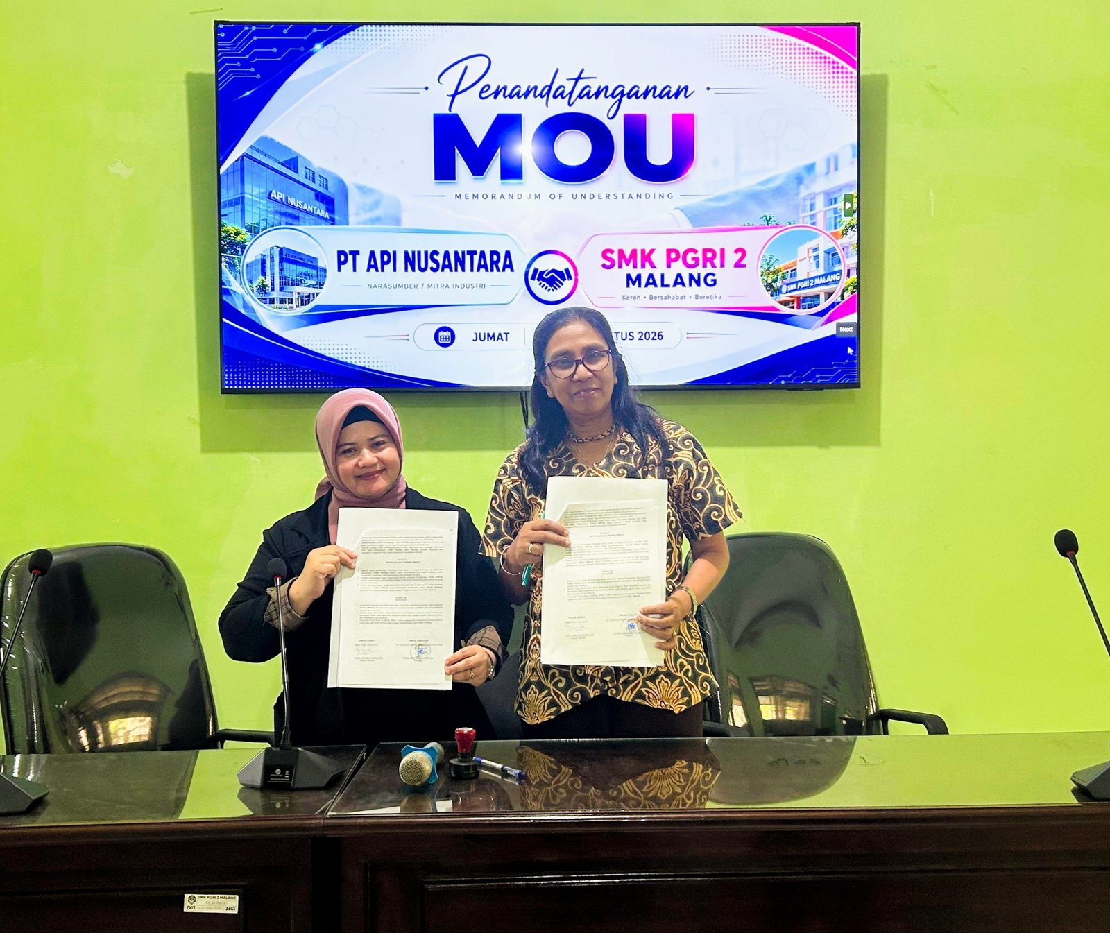 Penandatanganan Kerja Sama PT API Nusantara dan SMK PGRI 2 Malang